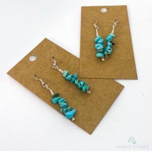 Turquoise handmade earrings on silver